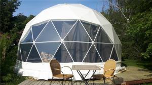 Quality Geo Glamping Dome Tent Cool Camping Luxury Hotel Tents With Skylight Windows wholesale