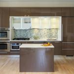 Modern Style High Gloss Modular Kitchen Cabinets with Kitchen Island Highly by