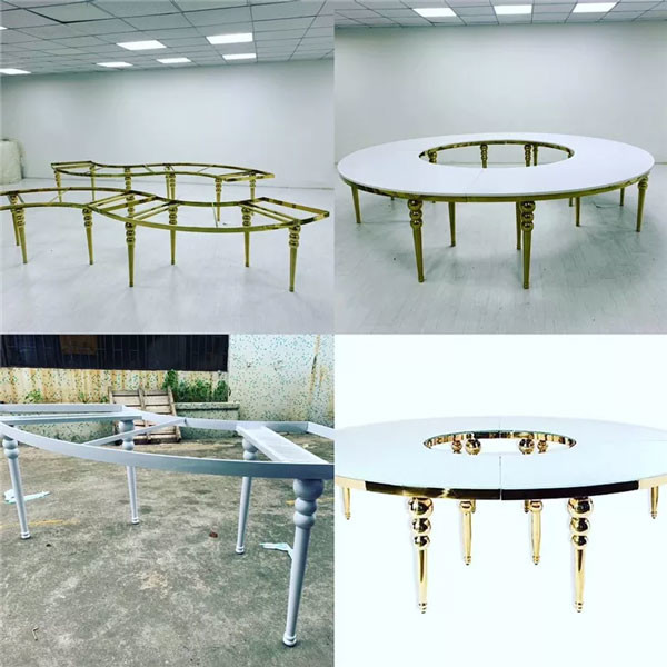 Luxury Stainless Wedding Round Dining Table For Banquet Event Wedding Furniture