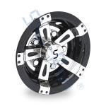 Universal 10 Inch Golf Cart Black & Chrome Wheel Covers Hub Caps with S Logo -
