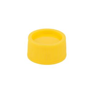 Quality Yellow Striped PP Plastic Screw On Cap Covers Rotating And Sealed Cap For Skin Care wholesale