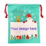 Large Linen Santa Sack For Christmas Blank Sublimation Candy Bag In Stock
