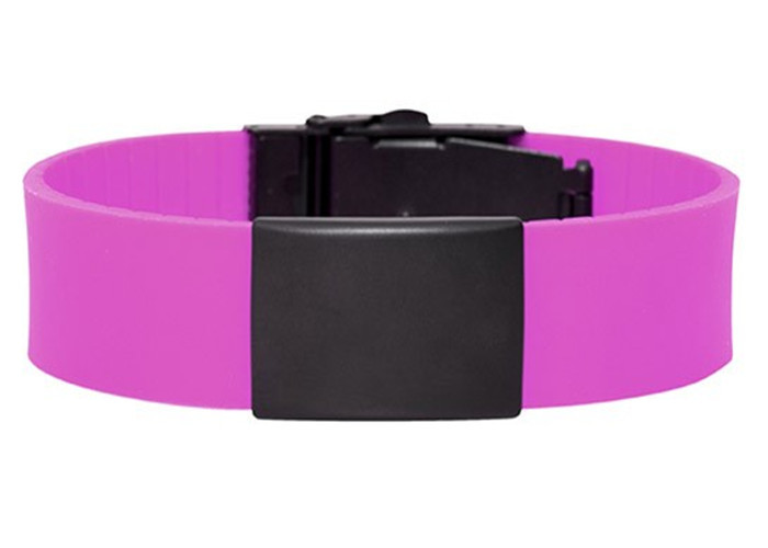 Professional QR Code Medical ID Bracelet 220*18mm Band Size Silicone Material