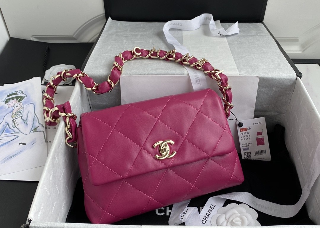 17cm Length Chain Shoulder Bag Daily Travel With Shallow Gold Hardware