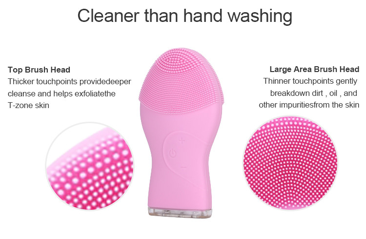 Waterproof Soft Electric Facial Cleanser 1200 MAh Rechargeable