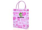 Rigid Snap Handle Carry More Grocery Bags , Pink Minnie Printing Carry Plastic