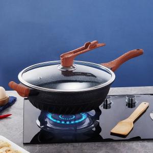 Quality Hot Selling Maifan Stone Coating Saute Pans Aluminum Frypan Non Stick Deep Frying Pan With Lid wholesale