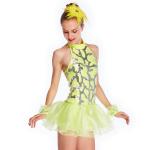 Neon Yellow Fully Sequins Halter Neck Jazz Tap Dance Dress Competition Costumes