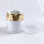 Empty Cream Gold Silver Airless Pump Cream Jar For Cosmetic Jars