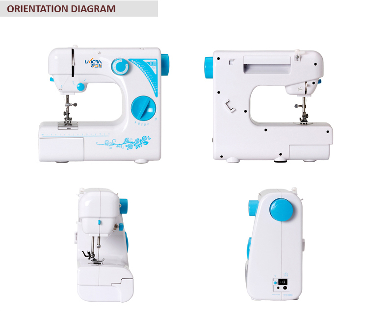 Adjustable Stitch Length Portable Domestic Lock Stitch Sewing Machine UFR-727 for Retail