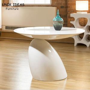 Quality Fiberglass Oval Shaped Coffee Side Table Living Room Tea Table White Color wholesale