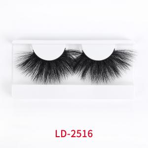 Quality Natural Black 3d 25mm Mink Lashes , Reusable 3d Strip Lashes wholesale