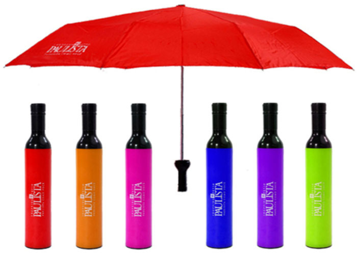 21 Inches Wine Bottle Shaped Umbrella Rich Color Logo Printed For Promotion