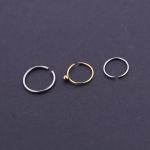Custom made fashion16 gauge nose rings with round ball for women