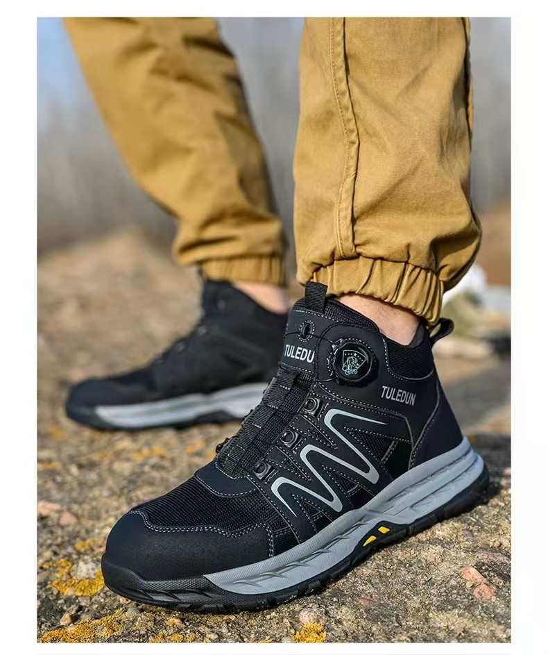 Men's Lightweight Leather Hiking Boots Waterproof Outdoor Mountain Shoes