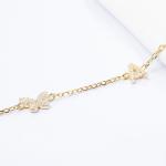 Necklace Mini 18K Gold White Micron Pave CZ Butterfly 925 Sterling Silver