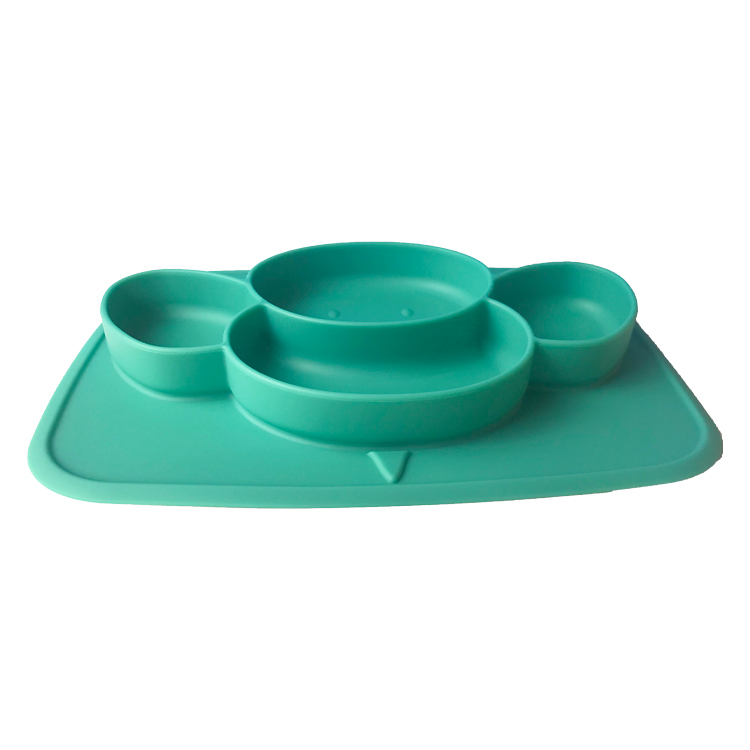 Customized Bee Shape Bpa Free Baby Feeding Plate Set With Spoon And Fork