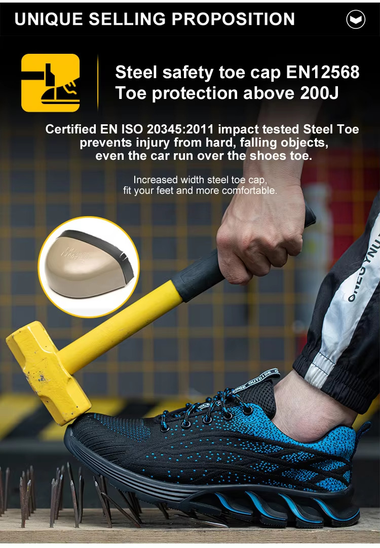 Breathable Men'S Casual Safety Shoes Lightweight With Steel Toe / Kevlar EU Plate
