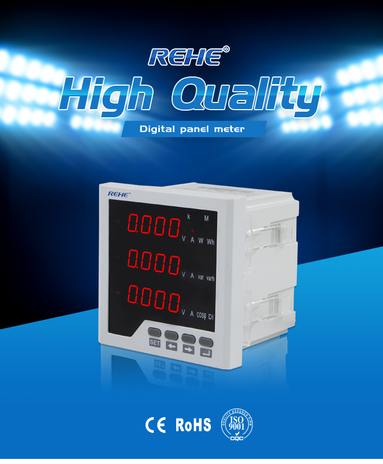Hot-sale 96*96mm cheap low price Three Phase LED Multi-function Power Meter with RS485