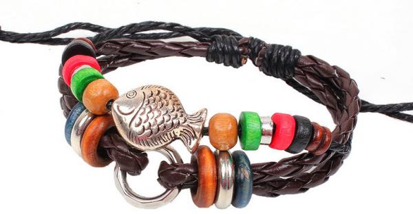 Chinese national wind retro fashion bracelet wooden beads braided fashion