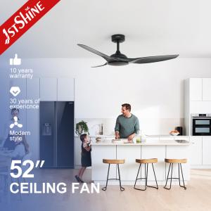 Quality 52 Inches White ABS Blade Remote Smart APP Control Ceiling Fan Without Light wholesale