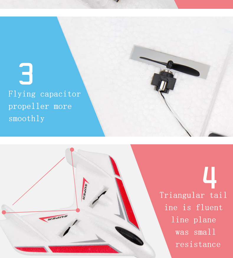 4K UHD Video Capture Resolution Durable Remote Control Airplane Toy Foam Fixed Wing Glider Airplane RC Aircraft Model