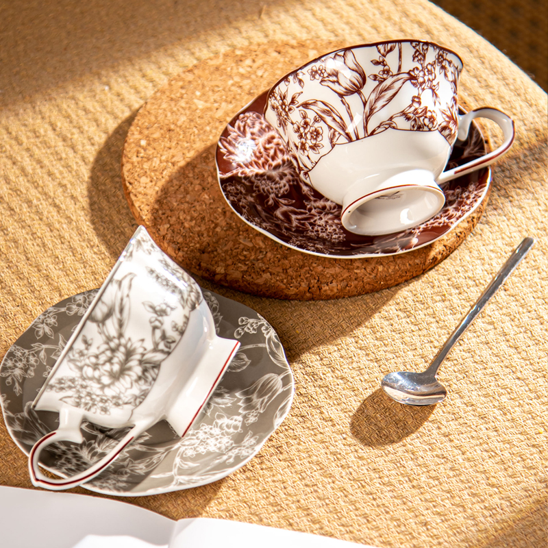Mother'S Day Cups Sustainable Coffee Tea Set With Plush Porcelain Mug And Saucer