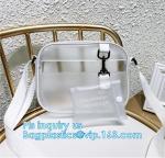 Vintage style clear PVC crossbody shoulder shopping bag, Ladies Handbag Clear