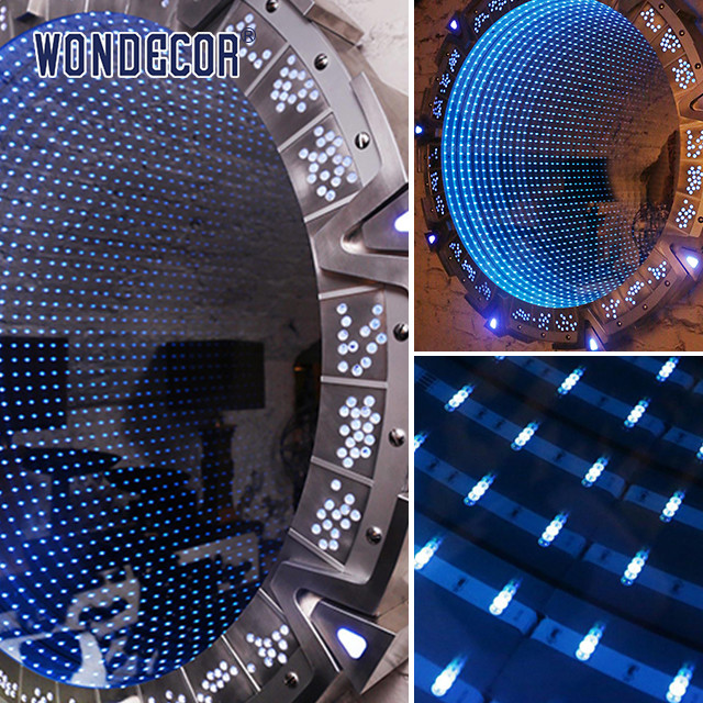 Customized Metal Wall Art Sculpture Modern Lighting Circular Stainless Steel Decoration