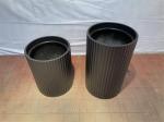 Garden Fiberglass Flower Pots Resin Planter In Black White Color