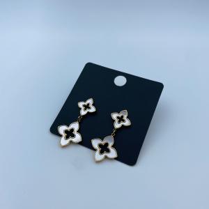 Quality Polished Gold Finish Stainless Steel Earring with CZ Stone and Gold wholesale