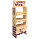 4 layer Wooden beverage floor Display stand for retail store or grocery