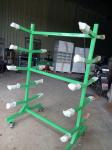 OEM Double sided Movable Supermarket Display Rack with 4 Wheels Storage Handcart