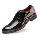 Business Patent Leather Mens Shoes , Brown Mens Dress Shoes With Golden Pattern
