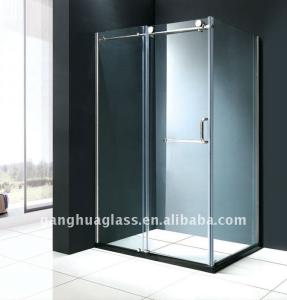 Quality L Shape Tempered Glass Shower Enclosure Stainless Steel Sliding Frameless wholesale