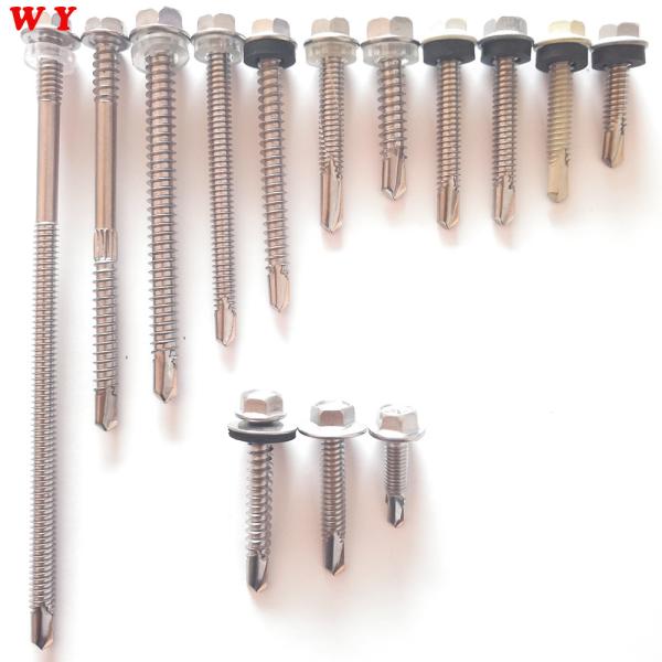 Heavy Duty SS 410 Stainless Steel Self Drilling Screw Indented Hex Washer Head
