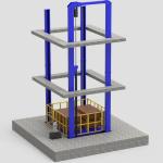 Hydraulic Vertical Industrial Four Post Lift 4 Post Storage Lift For Factory