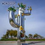 Outdoor Large Abstract Cactus Casting Stainless Steel Sculpture