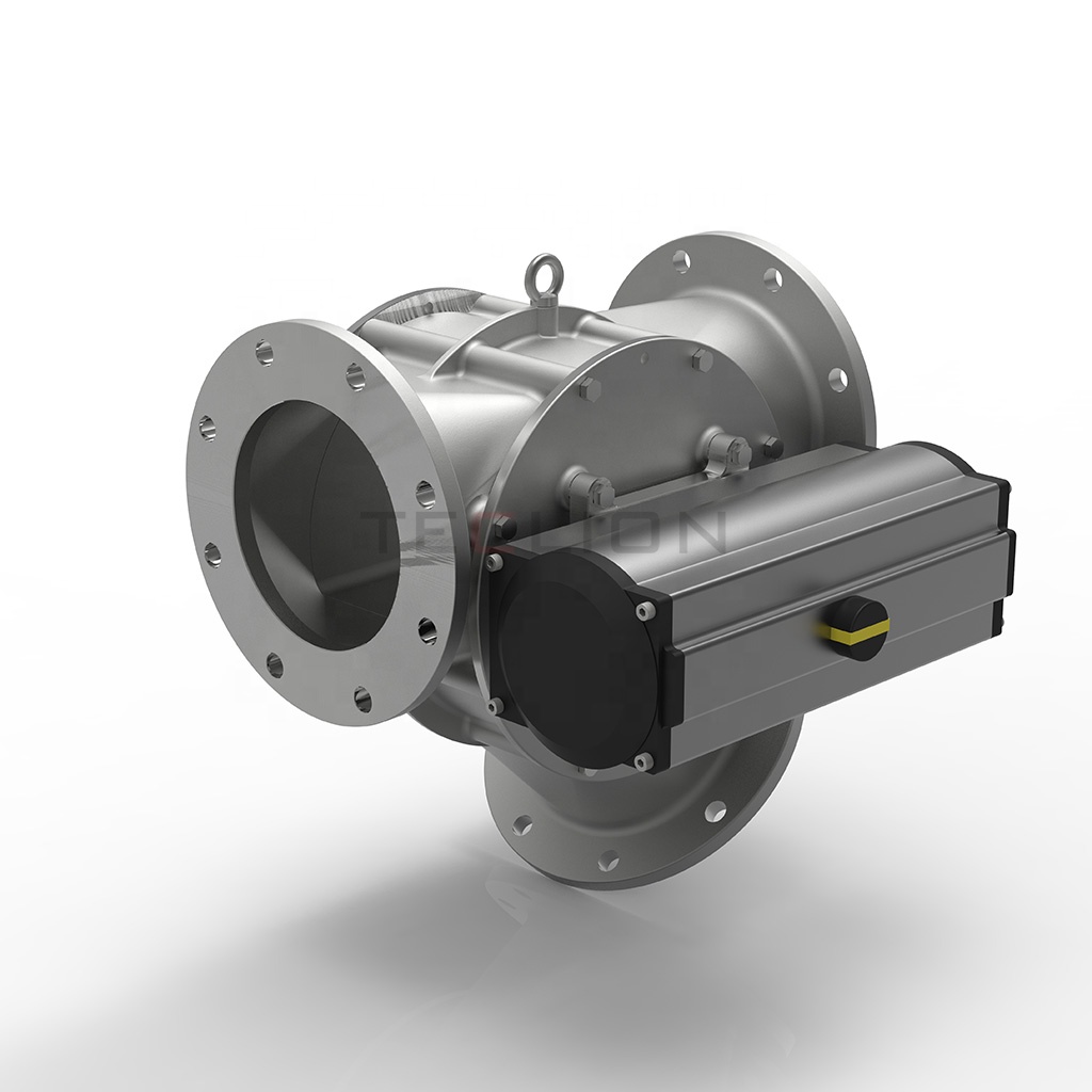 Solid Plunger Pneumatic Diverter Valves For Pneumatic Conveying Stainless Steel