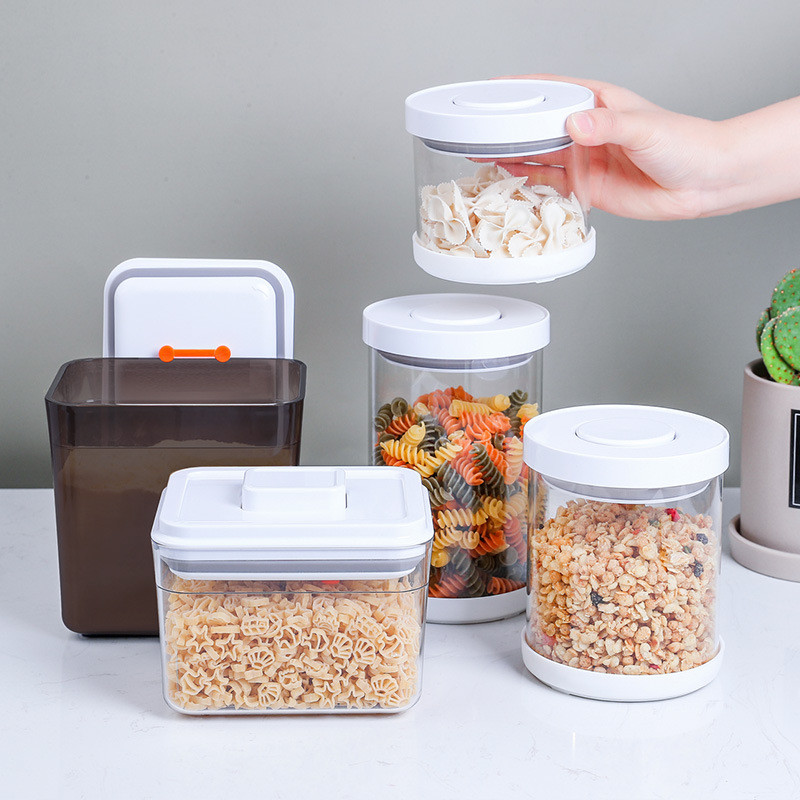 1000ml-2300ml Plastic Cereal Containers 7 Piece Airtight Food Storage Container Set