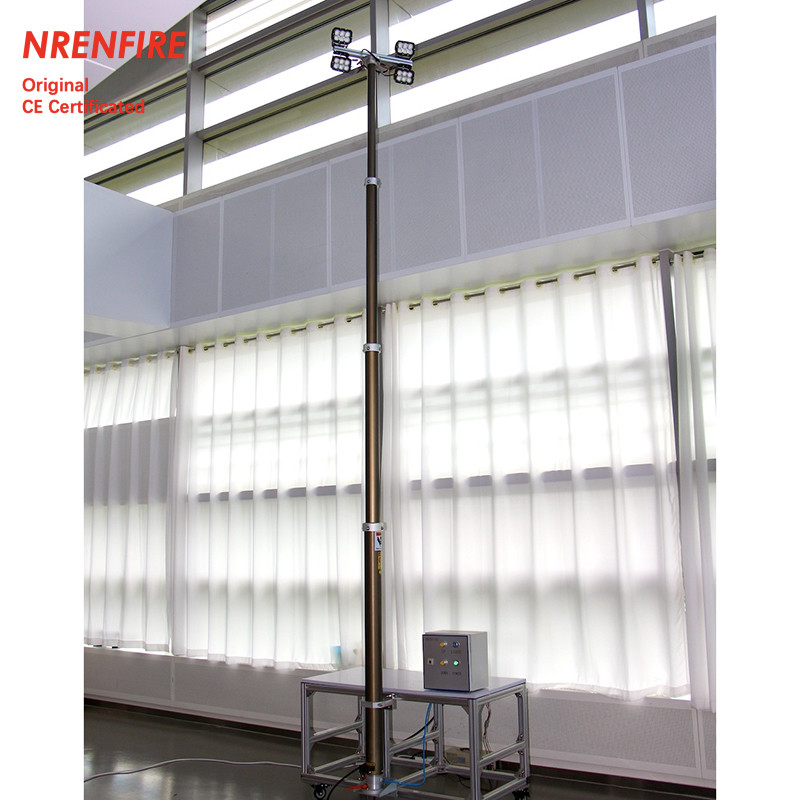 4.6m pneumatic telescopic mast light tower-inside wires-4x60W LED-remote control-for mobile light tower or solar tower