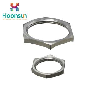 Quality Hexagon Cable Gland Brass Accessories / Copper EMC Locknut With Band Angle wholesale