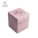Beautiful Pink Candle Packaging Box 1250gsm With Paper Insert