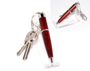 Quality Rosewood twist ball pen with key chain wholesale