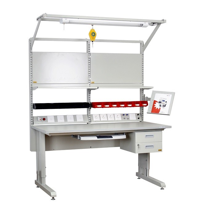 Customized Adjustable Industrial ESD Workbench For Electronics Assembly Lab Heavy Duty Work Table
