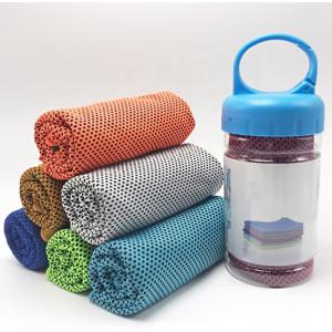 Quality oem sweat heat activated fitness wet sublimation mesh promotional Body Sports Gym cold Ice Microfiber cooling towel wholesale