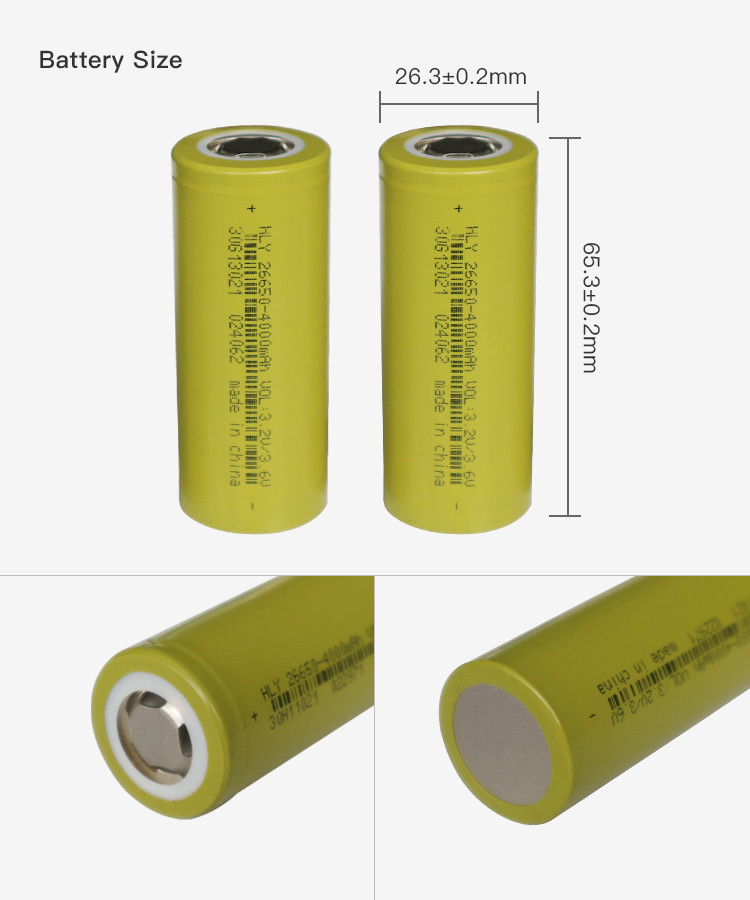 E Bike Lifepo4 Battery Cell 4000mAh 26650 3.2v High Capacity Li Ion rechargeable Battery