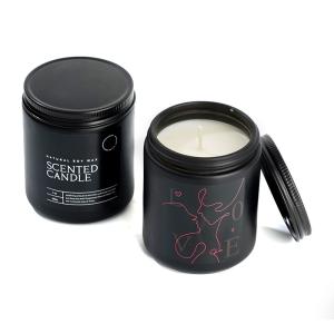 Quality Custom Private Label Glass Jar Scented Candle Luxury Aromatherapy Spiritual Healing Matte Black Soy Wax wholesale