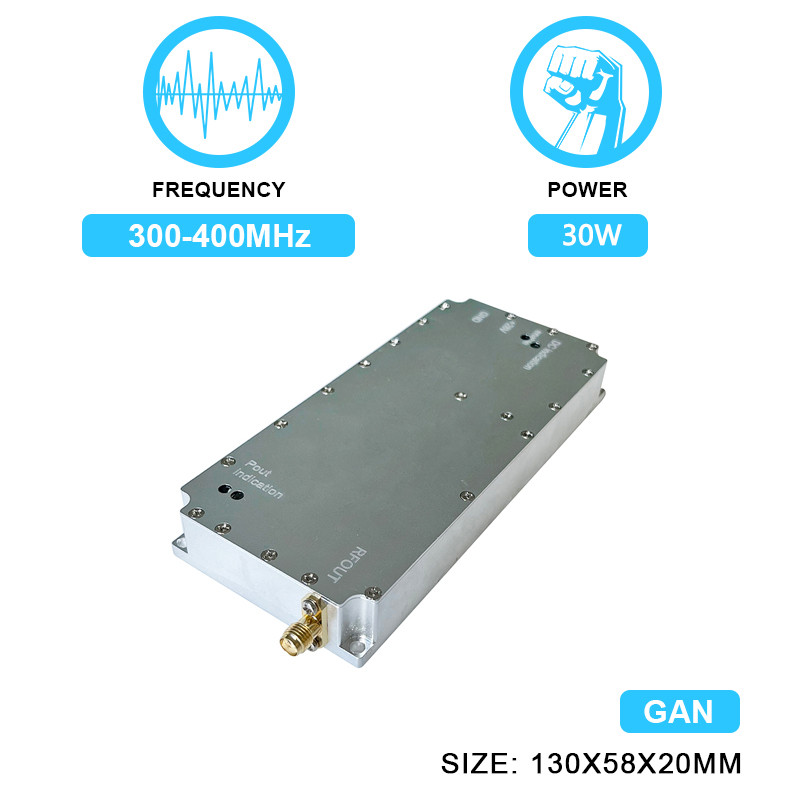 30W Uav Defense Amplification Module 300-400MHz Anti-Drone RF Ics Superior Factory-Strength Jamming Amplifiers With GAN And Isolation Protector