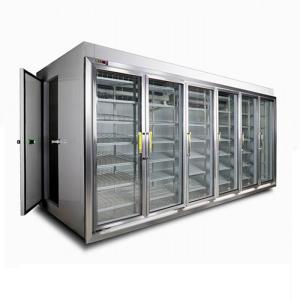 Quality Supermarket Store Glass Door Beverage Milk Display Cold Storage Room wholesale